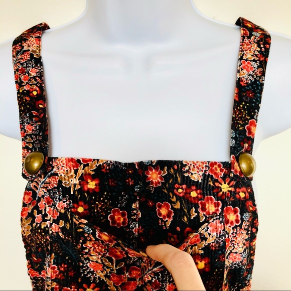 XHILARATION⚡️Cute Floral Corduroy Overall Dress_XS - Picture 3 of 9